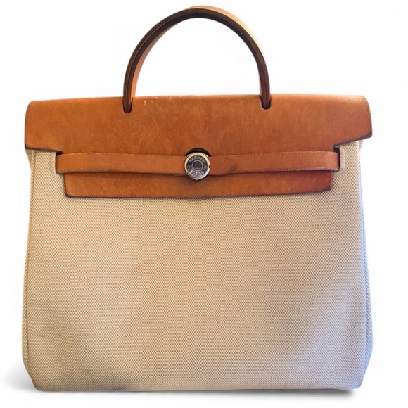 Hermes Handbags - Hermes Herbag  Backpack 2 Bags in 1 Beige Canvas and Leather